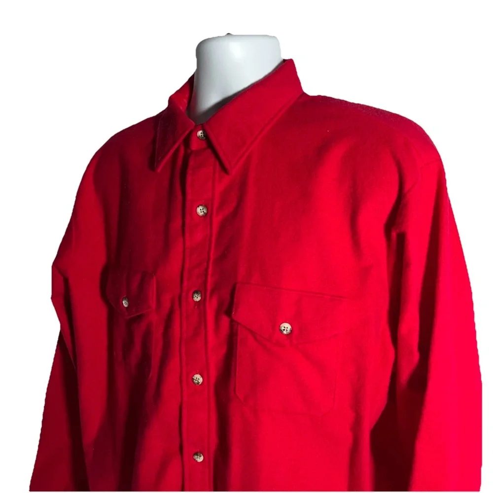 Vintage 1980s SEARS FIELDMASTER Red Flannel‎ Guide Shirt MADE IN USA Size XL - Picture 3 of 8